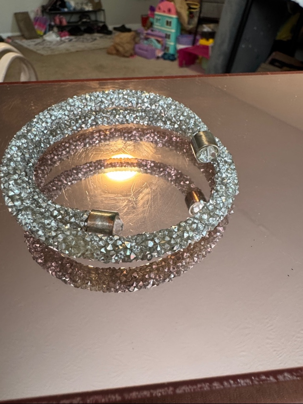 3/$6 🔥 Crystal Pavé Wrap Bracelet - Silver Tone